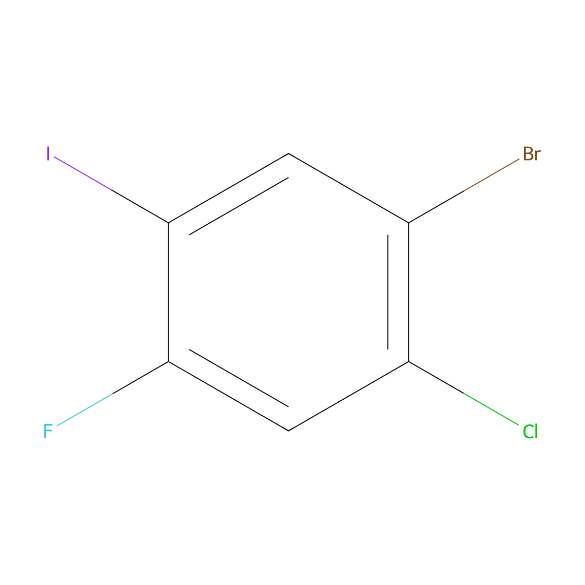 1-Bromo-2-chloro-4-fluoro-5-iodobenzene molecular structure, CAS 2460515-82-4