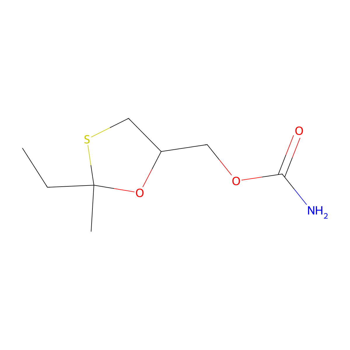 (2-Ethyl-2-methyl-1,3-oxathiolan-5-yl)methyl hydrogen carbonimidate molecular structure, CAS 24606-87-9