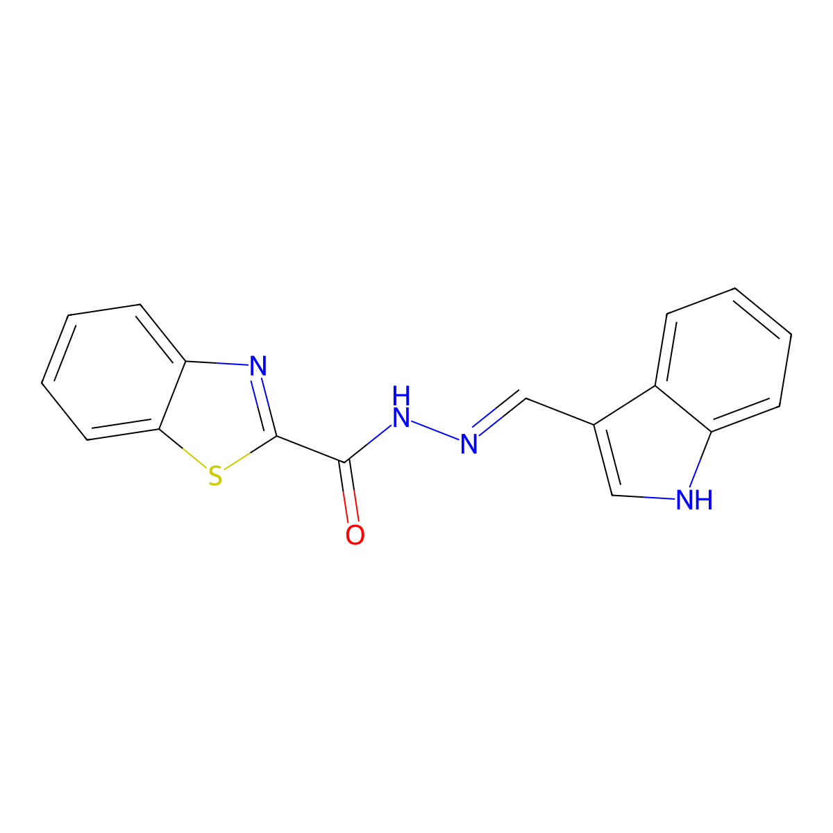 2-benzothiazolecarboxylic acid, (2E)-2-(1H-indol-3-ylmethylene)hydrazide molecular structure, CAS 2460648-40-0