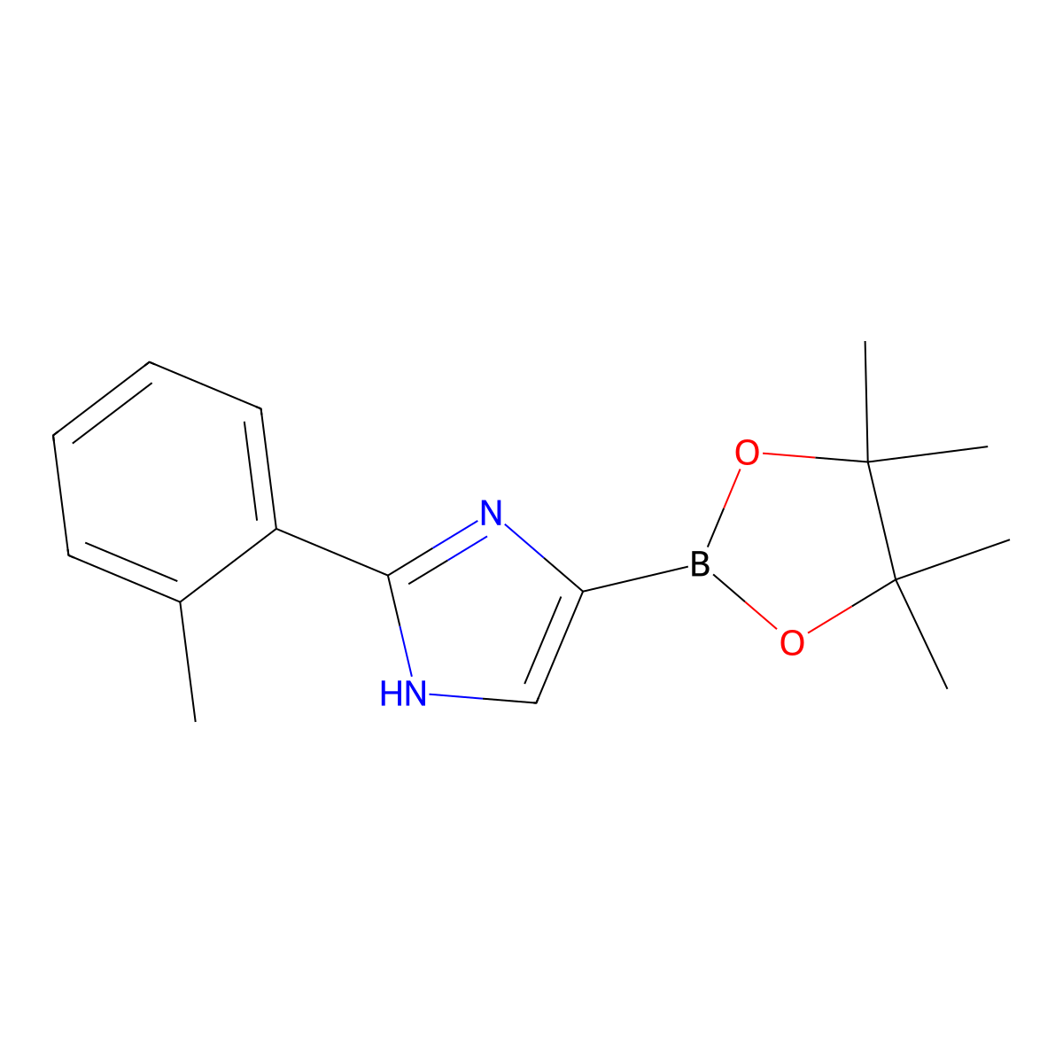 4-(4,4,5,5-tetramethyl-1,3,2-dioxaborolan-2-yl)-2-(o-tolyl)-1H-imidazole molecular structure, CAS 2460671-26-3