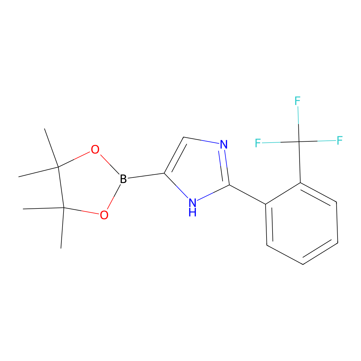 4-(4,4,5,5-tetramethyl-1,3,2-dioxaborolan-2-yl)-2-(2-(trifluoromethyl)phenyl)-1H-imidazole molecular structure, CAS 2460671-27-4