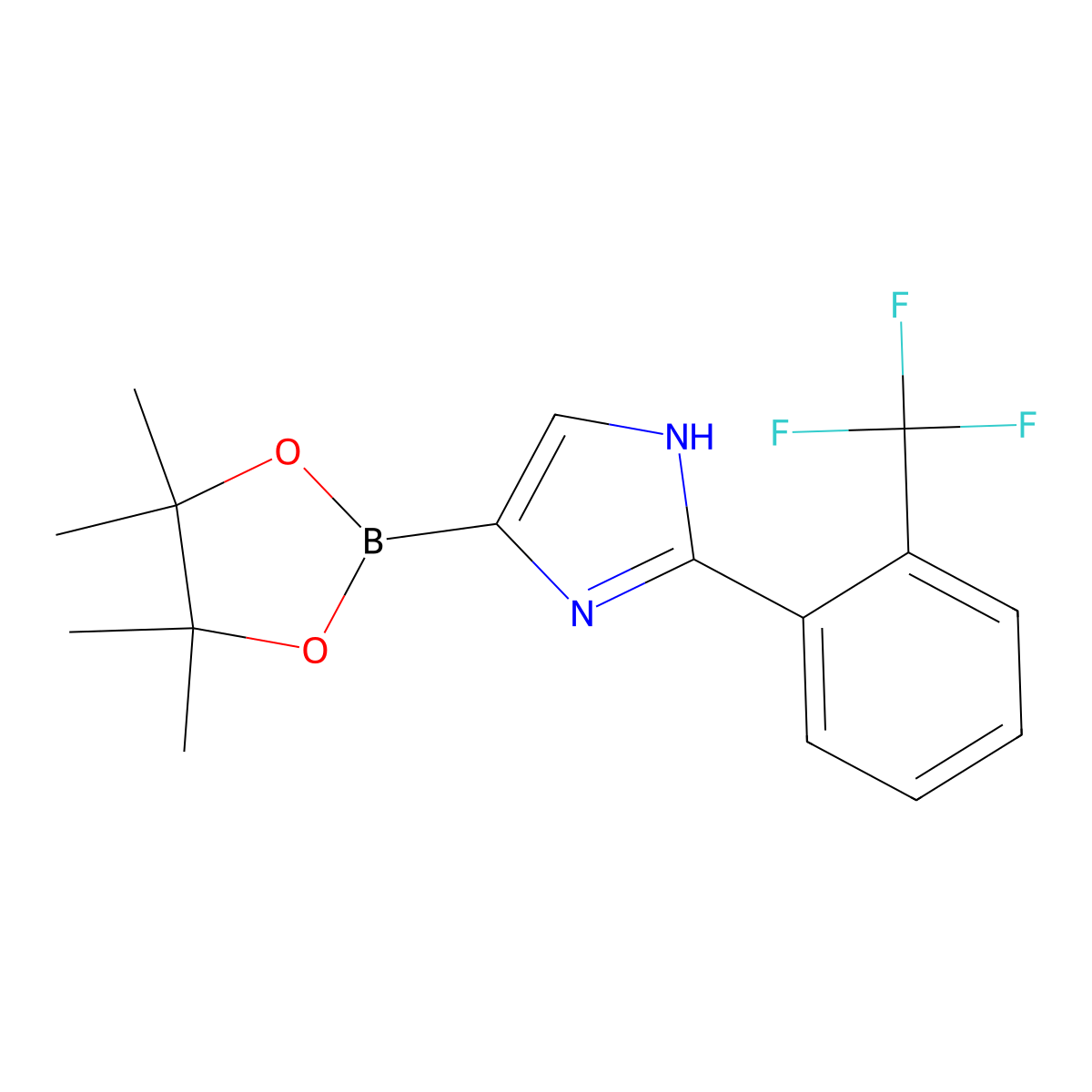 4-(4,4,5,5-tetramethyl-1,3,2-dioxaborolan-2-yl)-2-(2-(trifluoromethyl)phenyl)-1H-imidazole molecular structure, CAS 2460671-27-4