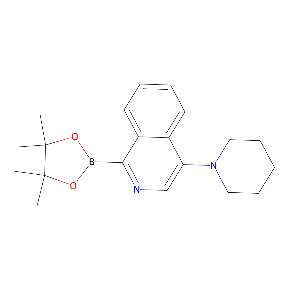 4-(Piperidin-1-yl)-1-(4,4,5,5-tetramethyl-1,3,2-dioxaborolan-2-yl)isoquinoline molecular structure, CAS 2460671-33-2