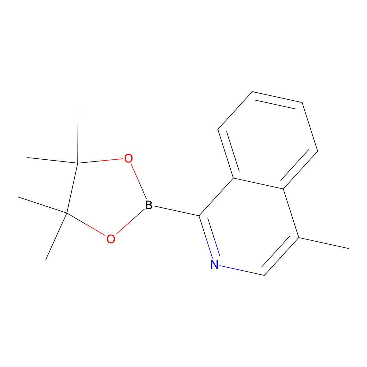 4-Methyl-1-(4,4,5,5-tetramethyl-1,3,2-dioxaborolan-2-yl)isoquinoline molecular structure, CAS 2460671-38-7