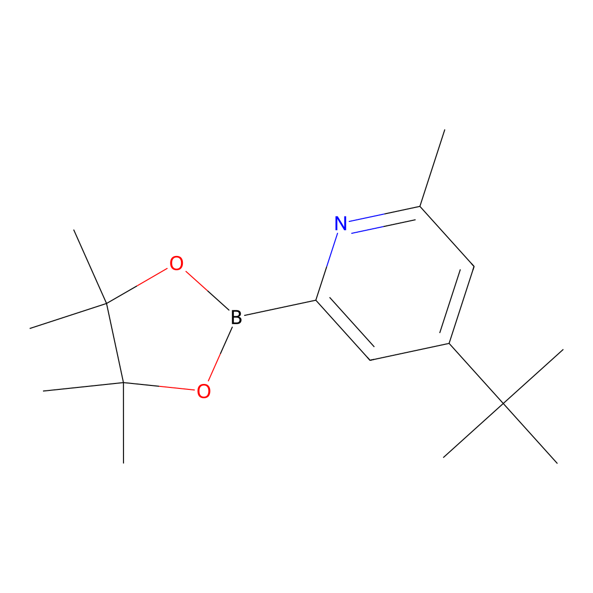 4-(Tert-butyl)-2-methyl-6-(4,4,5,5-tetramethyl-1,3,2-dioxaborolan-2-yl)pyridine molecular structure, CAS 2460671-43-4