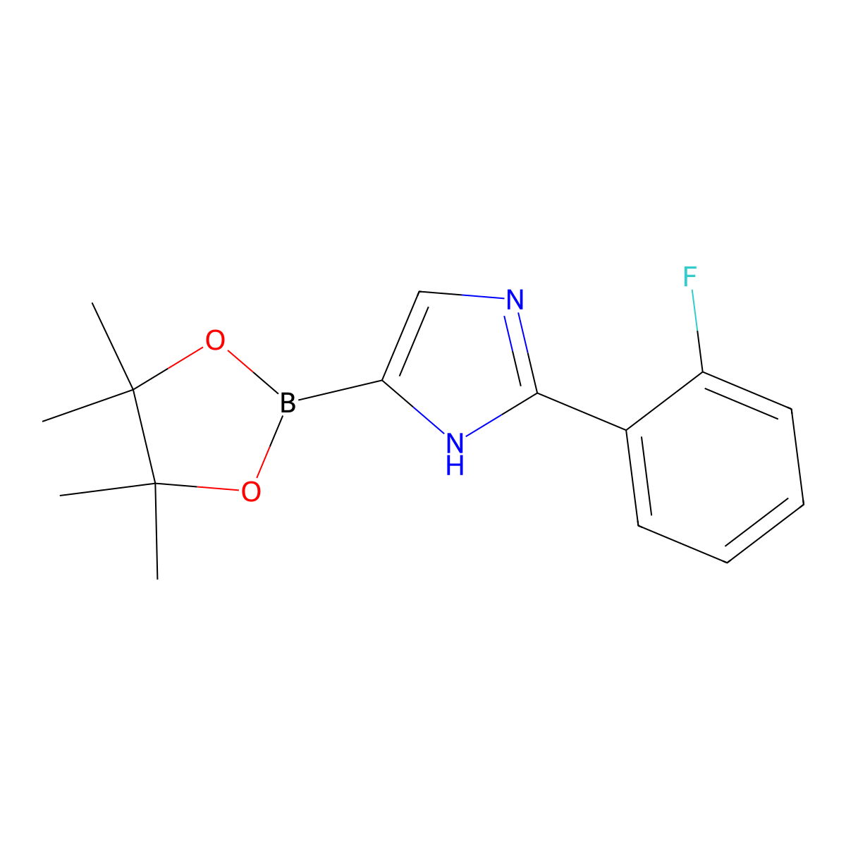 2-(2-fluorophenyl)-4-(4,4,5,5-tetramethyl-1,3,2-dioxaborolan-2-yl)-1H-imidazole molecular structure, CAS 2460671-44-5