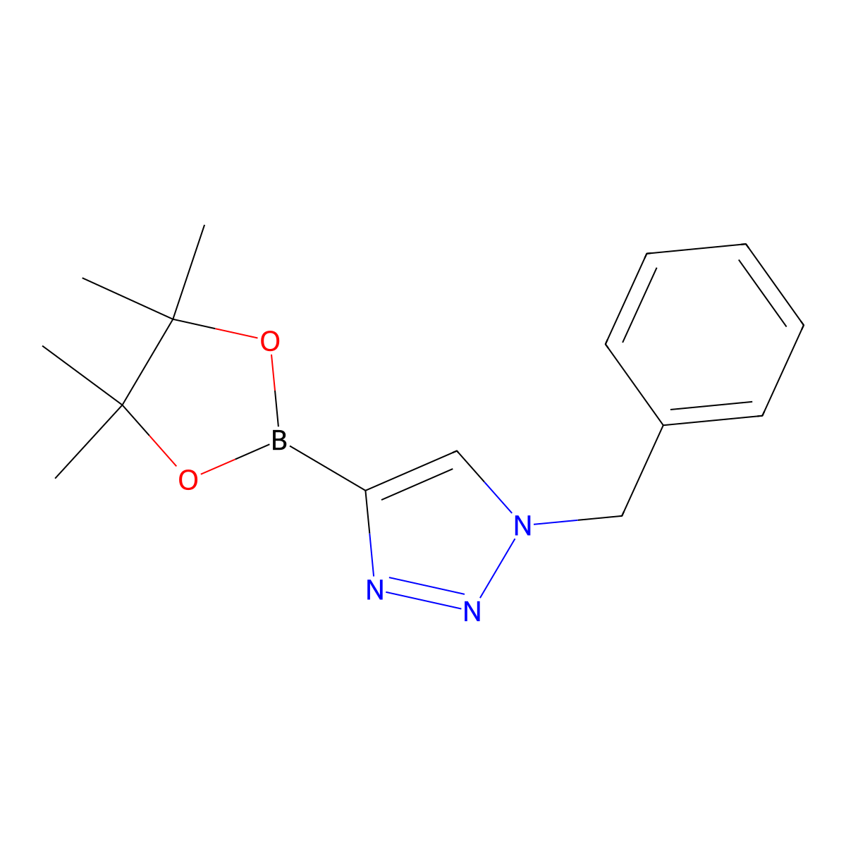 1-benzyl-4-(4,4,5,5-tetramethyl-1,3,2-dioxaborolan-2-yl)-1H-1,2,3-triazole molecular structure, CAS 2460671-62-7