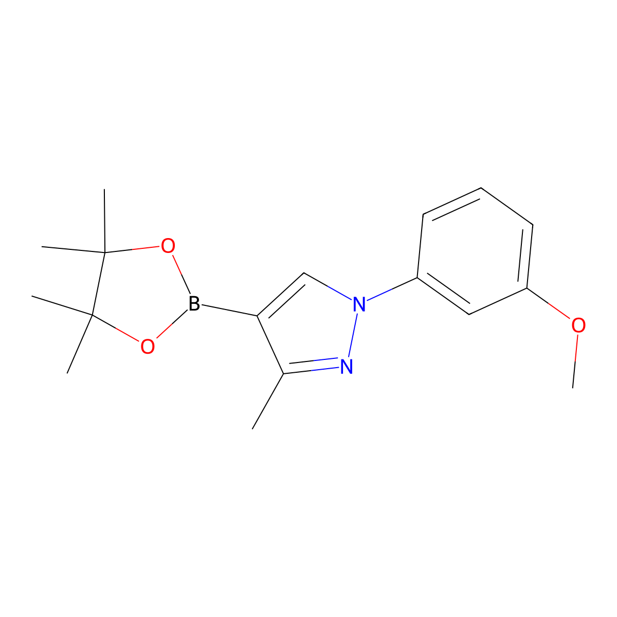 1-(3-methoxyphenyl)-3-methyl-4-(4,4,5,5-tetramethyl-1,3,2-dioxaborolan-2-yl)-1H-pyrazole molecular structure, CAS 2460671-74-1