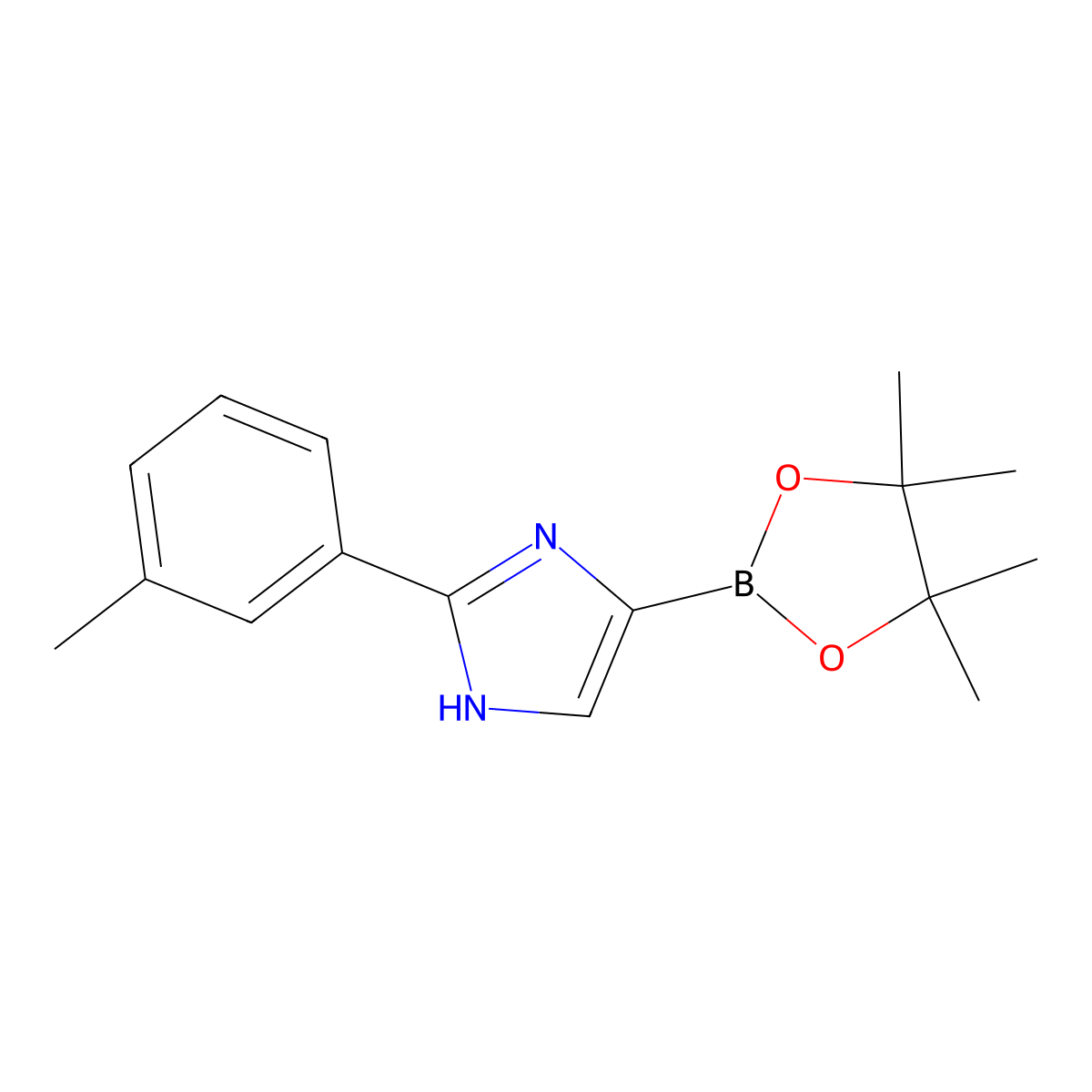 4-(4,4,5,5-tetramethyl-1,3,2-dioxaborolan-2-yl)-2-(m-tolyl)-1H-imidazole molecular structure, CAS 2460671-77-4
