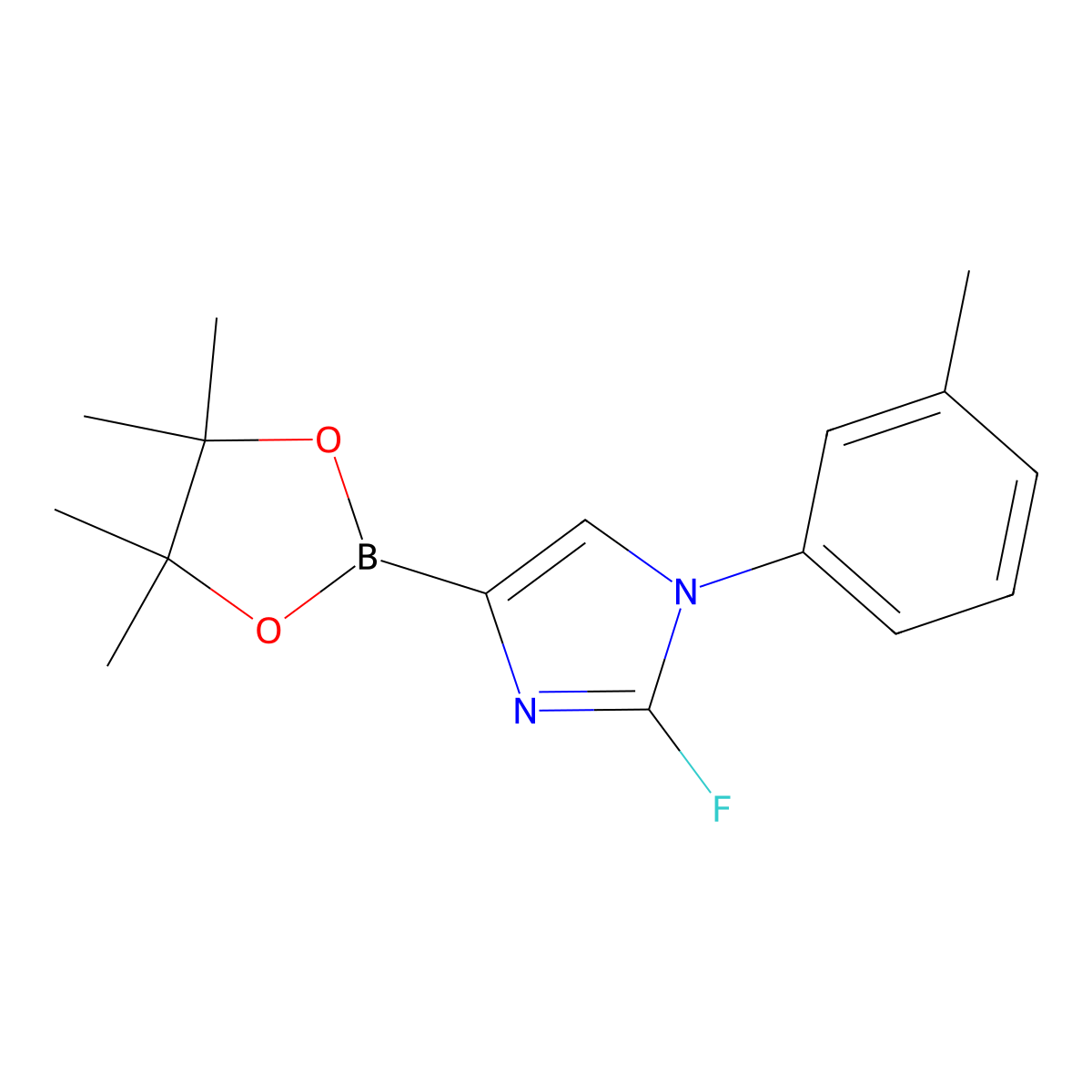 2-fluoro-4-(4,4,5,5-tetramethyl-1,3,2-dioxaborolan-2-yl)-1-(m-tolyl)-1H-imidazole molecular structure, CAS 2460671-86-5