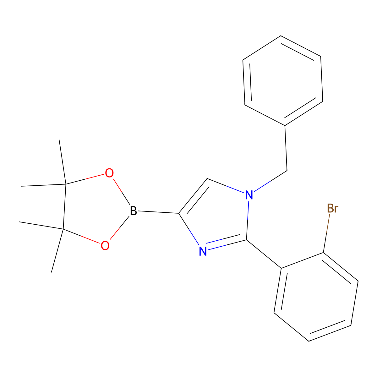 1-benzyl-2-(2-bromophenyl)-4-(4,4,5,5-tetramethyl-1,3,2-dioxaborolan-2-yl)-1H-imidazole molecular structure, CAS 2460671-88-7