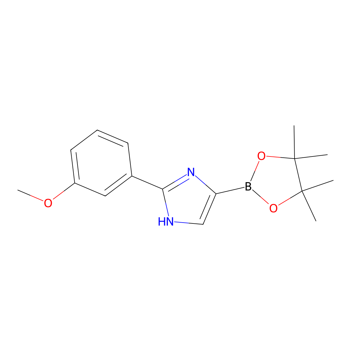 2-(3-methoxyphenyl)-4-(4,4,5,5-tetramethyl-1,3,2-dioxaborolan-2-yl)-1H-imidazole molecular structure, CAS 2460671-93-4