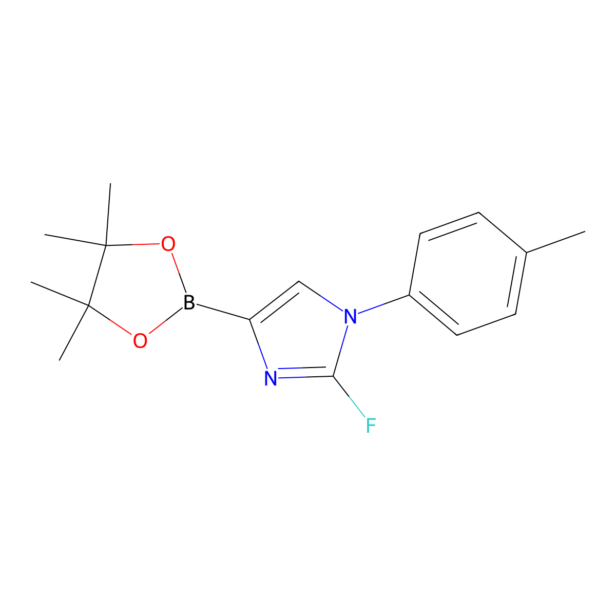 2-fluoro-4-(4,4,5,5-tetramethyl-1,3,2-dioxaborolan-2-yl)-1-(p-tolyl)-1H-imidazole molecular structure, CAS 2460671-96-7