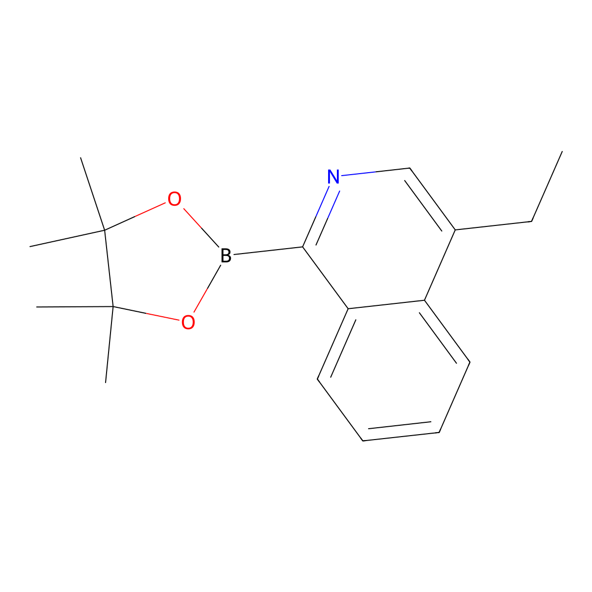 4-Ethyl-1-(4,4,5,5-tetramethyl-1,3,2-dioxaborolan-2-yl)isoquinoline molecular structure, CAS 2460672-01-7