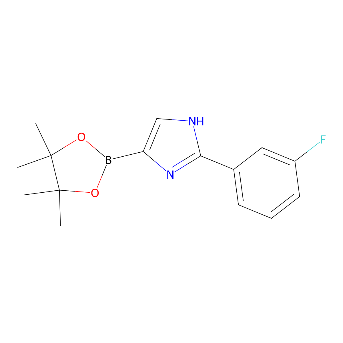 2-(3-fluorophenyl)-4-(4,4,5,5-tetramethyl-1,3,2-dioxaborolan-2-yl)-1H-imidazole molecular structure, CAS 2460672-05-1