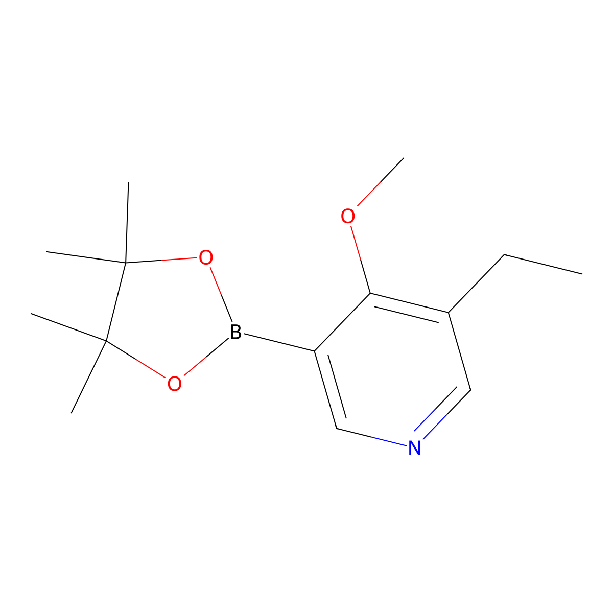 3-Ethyl-4-methoxy-5-(4,4,5,5-tetramethyl-1,3,2-dioxaborolan-2-yl)pyridine molecular structure, CAS 2460672-16-4