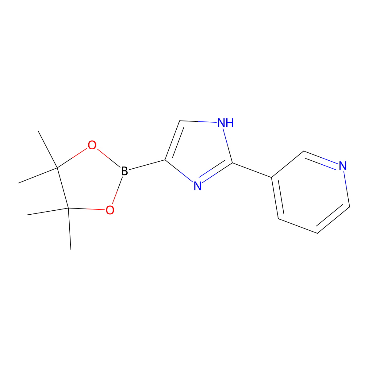 3-(4-(4,4,5,5-tetramethyl-1,3,2-dioxaborolan-2-yl)-1H-imidazol-2-yl)pyridine molecular structure, CAS 2460672-17-5
