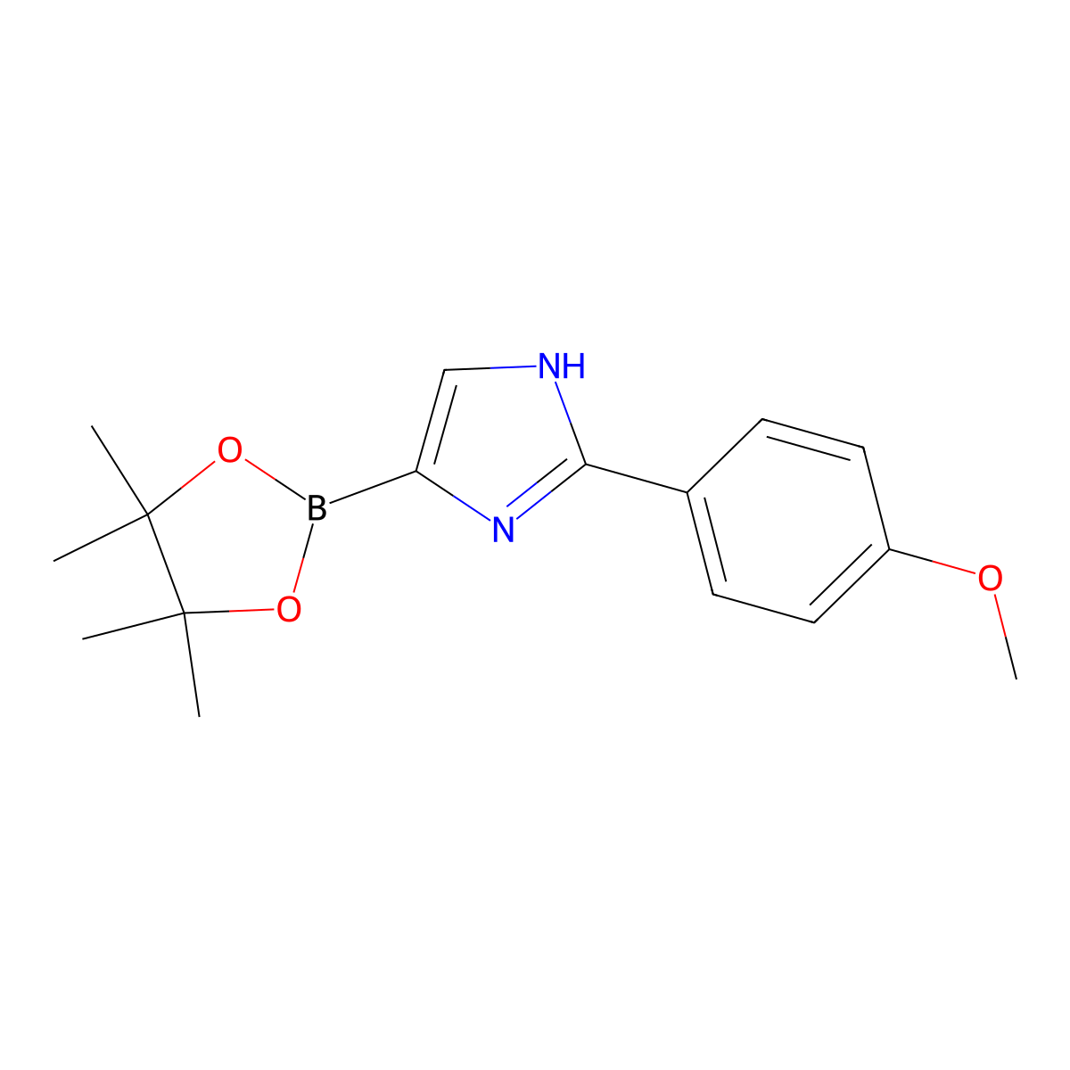 2-(4-methoxyphenyl)-4-(4,4,5,5-tetramethyl-1,3,2-dioxaborolan-2-yl)-1H-imidazole molecular structure, CAS 2460672-30-2