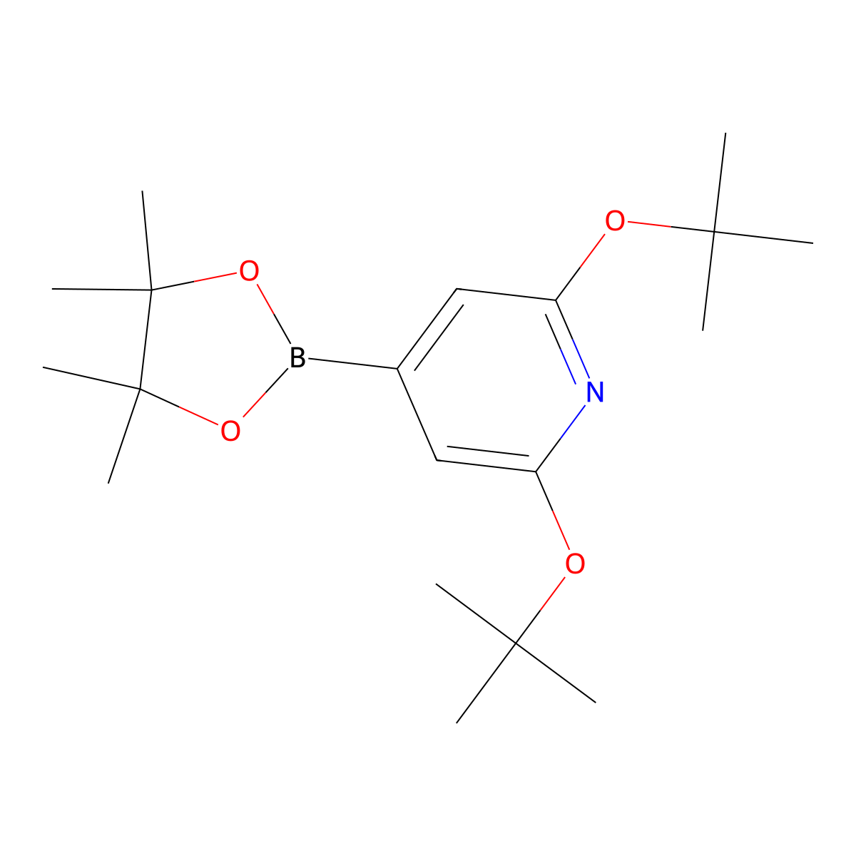 2,6-Di-tert-butoxy-4-(4,4,5,5-tetramethyl-1,3,2-dioxaborolan-2-yl)pyridine molecular structure, CAS 2460672-43-7