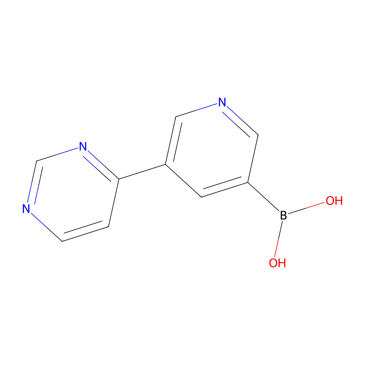 (5-(Pyrimidin-4-yl)pyridin-3-yl)boronic acid molecular structure, CAS 2460672-49-3