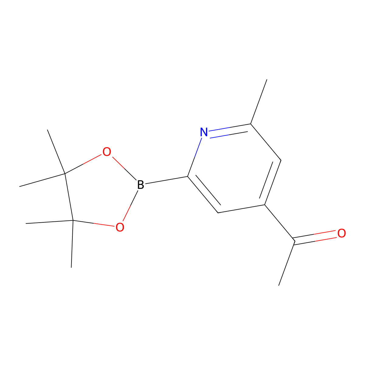 (4-Acetyl-6-methylpyridin-2-YL)boronic acid pinacol ester molecular structure, CAS 2460672-54-0