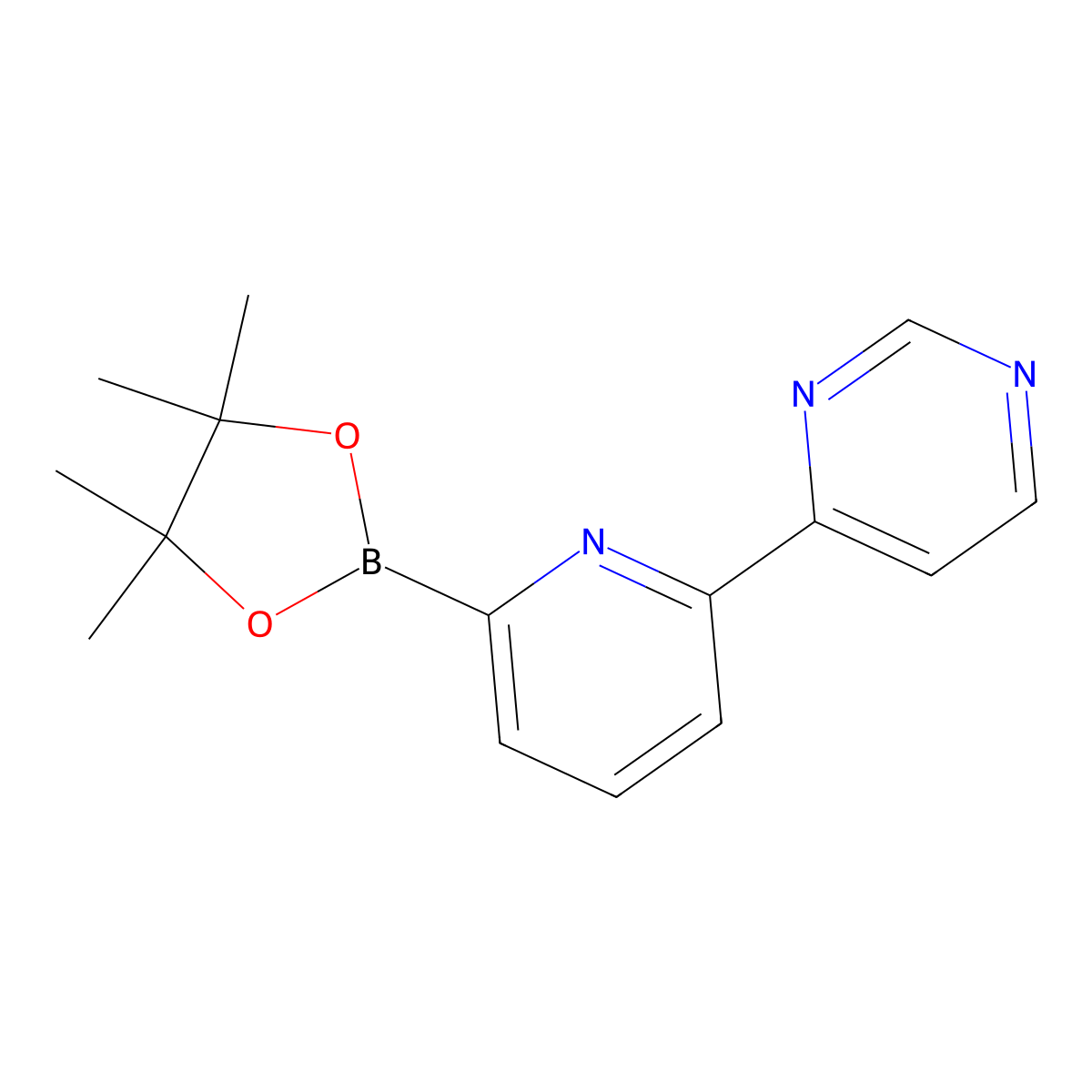4-(6-(4,4,5,5-Tetramethyl-1,3,2-dioxaborolan-2-yl)pyridin-2-yl)pyrimidine molecular structure, CAS 2460672-58-4