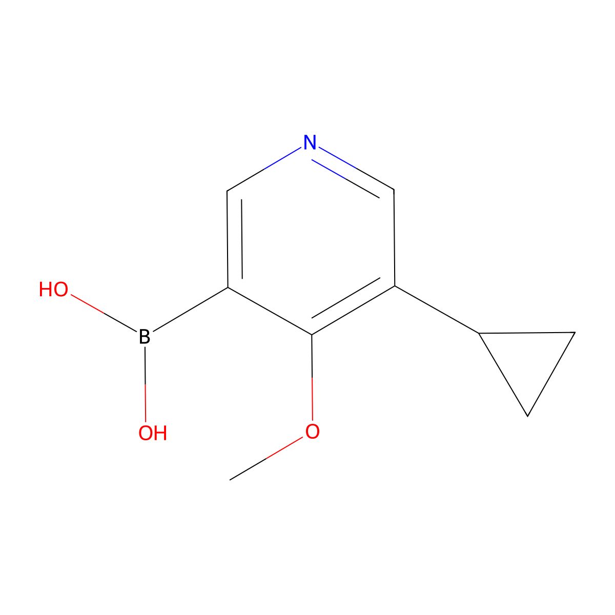 (5-Cyclopropyl-4-methoxypyridin-3-yl)boronic acid molecular structure, CAS 2460672-63-1