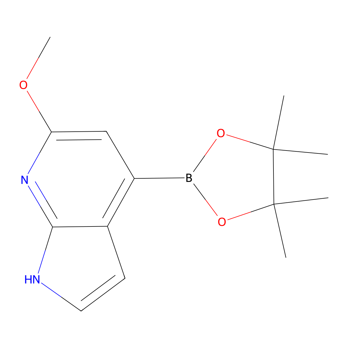 6-Methoxy-4-(4,4,5,5-tetramethyl-1,3,2-dioxaborolan-2-YL)-1H-pyrrolo[2,3-B]pyridine molecular structure, CAS 2460708-44-3