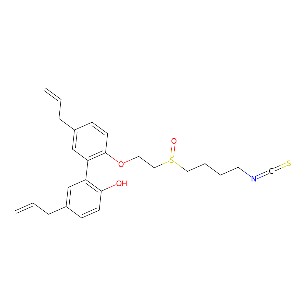 2-[2-[2-(4-Isothiocyanatobutylsulfinyl)ethoxy]-5-prop-2-enylphenyl]-4-prop-2-enylphenol molecular structure, CAS 2460738-32-1
