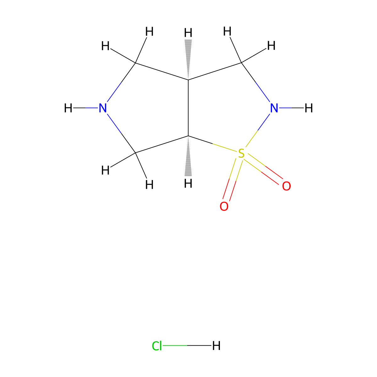 rac-(3aR,6aS)-hexahydro-2H-1lambda6-pyrrolo[3,4-d][1,2]thiazole-1,1-dionehydrochloride,cis molecular structure, CAS 2460739-22-2