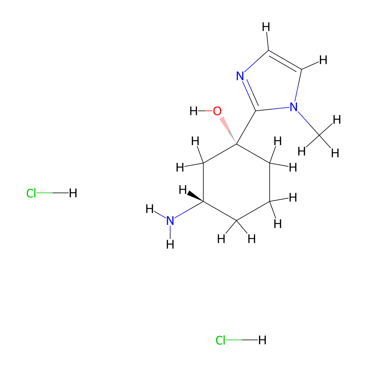 (1R,3S)-3-Amino-1-(1-methylimidazol-2-yl)cyclohexan-1-ol;dihydrochloride molecular structure, CAS 2460739-30-2