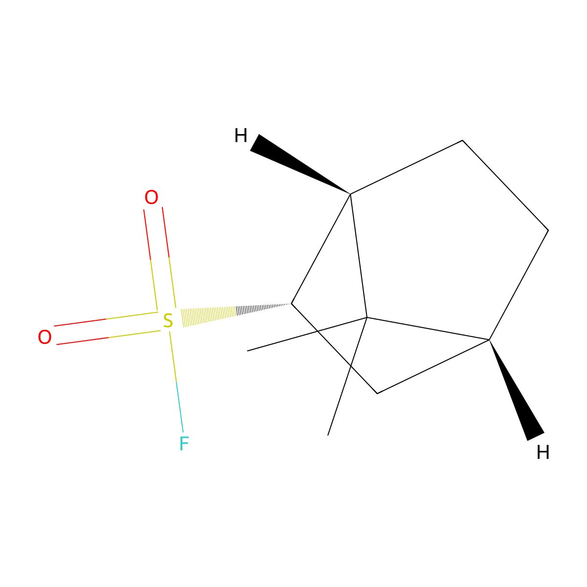 rac-(1R,2S,4R)-7,7-dimethylbicyclo[2.2.1]heptane-2-sulfonylfluoride molecular structure, CAS 2460739-55-1