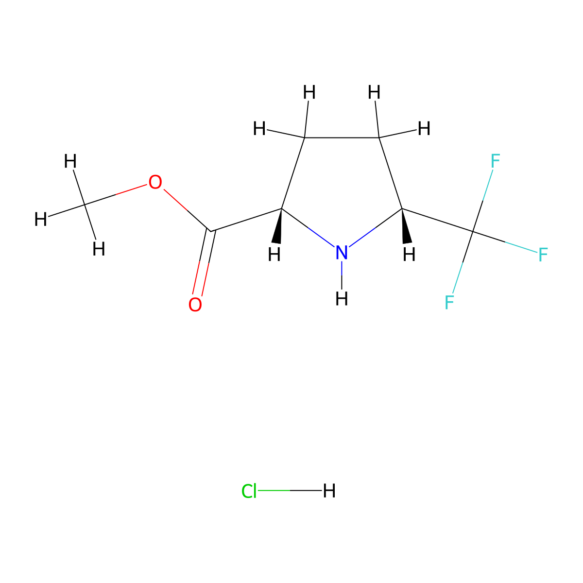 Methyl (2S,5R)-5-(trifluoromethyl)pyrrolidine-2-carboxylate;hydrochloride molecular structure, CAS 2460739-71-1