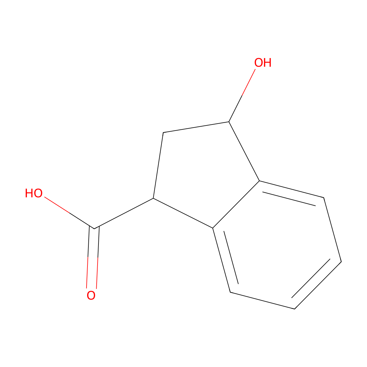 rac-(1R,3S)-3-hydroxy-2,3-dihydro-1H-indene-1-carboxylicacid molecular structure, CAS 2460739-73-3