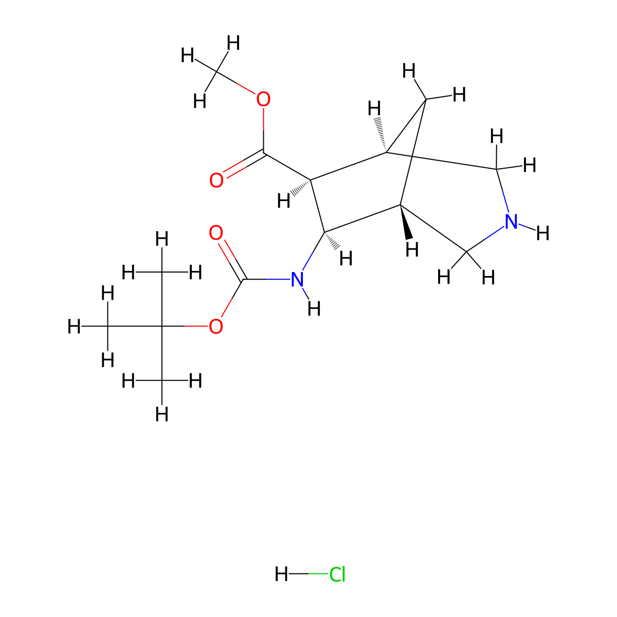 rac-methyl(1R,5R,6S,7R)-7-{[(tert-butoxy)carbonyl]amino}-3-azabicyclo[3.2.1]octane-6-carboxylatehydrochloride molecular structure, CAS 2460739-77-7