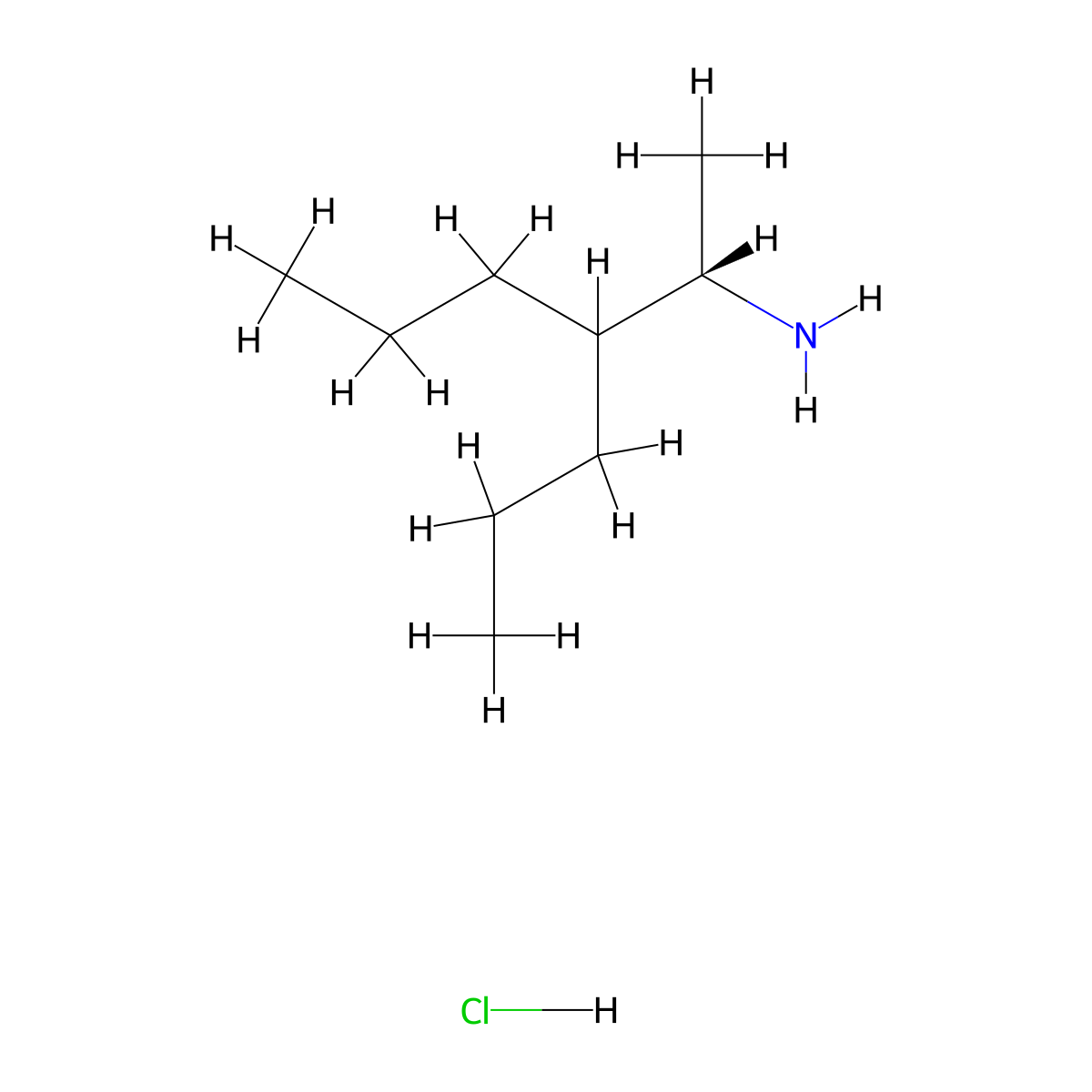 4-[(1S)-1-aminoethyl]heptanehydrochloride molecular structure, CAS 2460739-80-2