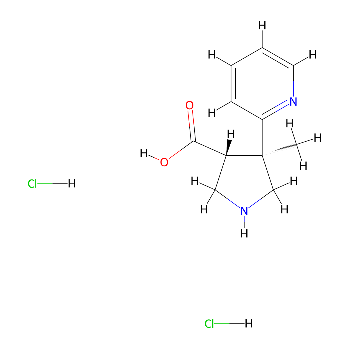 (3R,4R)-4-Methyl-4-pyridin-2-ylpyrrolidine-3-carboxylic acid;dihydrochloride molecular structure, CAS 2460739-86-8