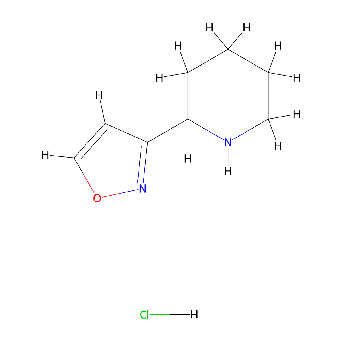 (2R)-2-(1,2-oxazol-3-yl)piperidinehydrochloride molecular structure, CAS 2460739-92-6