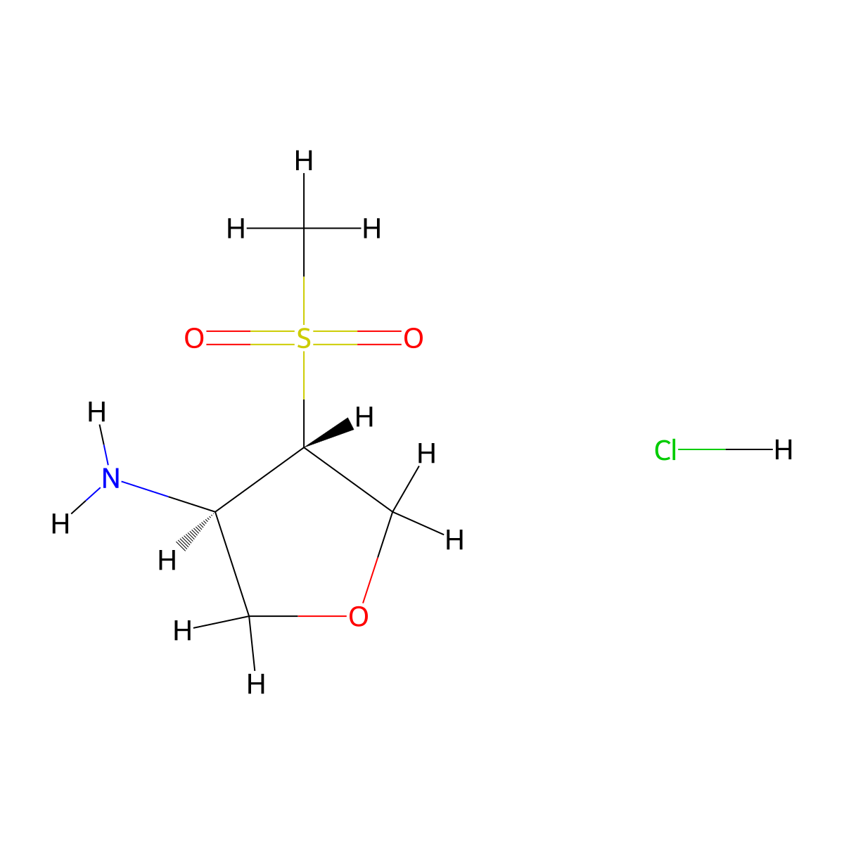 (3R,4S)-4-Methylsulfonyloxolan-3-amine;hydrochloride molecular structure, CAS 2460739-95-9