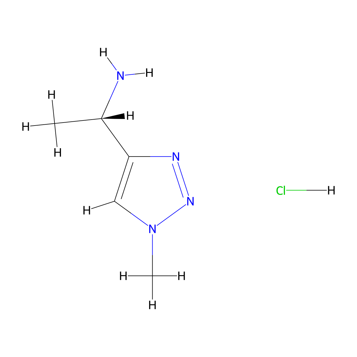 (1S)-1-(1-Methyltriazol-4-yl)ethanamine;hydrochloride molecular structure, CAS 2460739-97-1