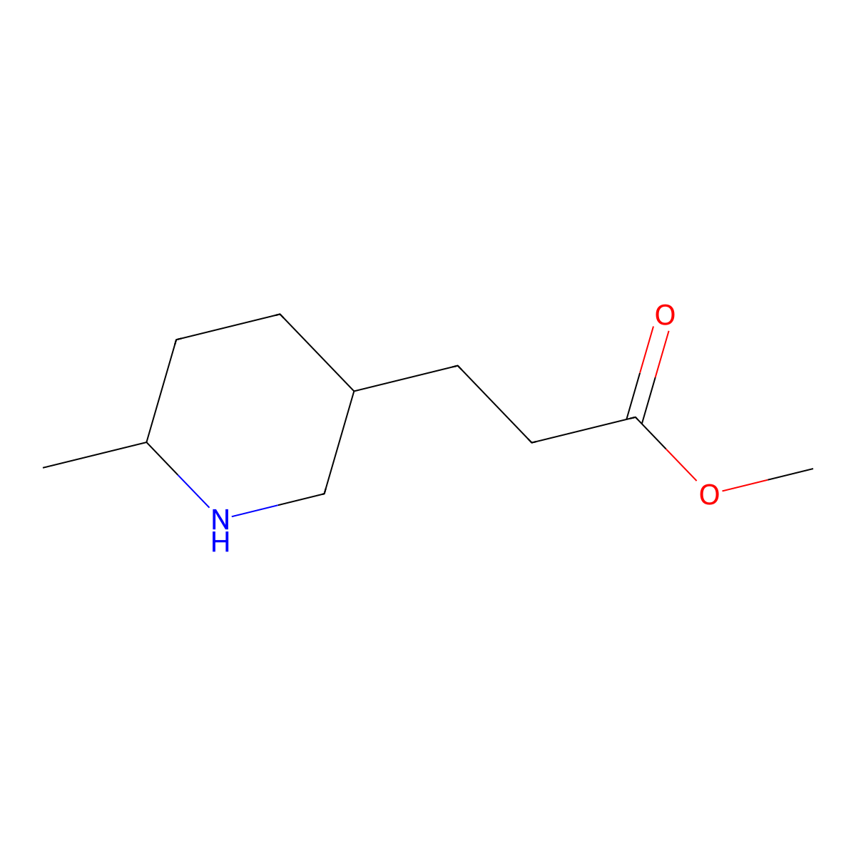 rac-methyl 3-[(3R,6S)-6-methylpiperidin-3-yl]propanoate molecular structure, CAS 2460740-01-4