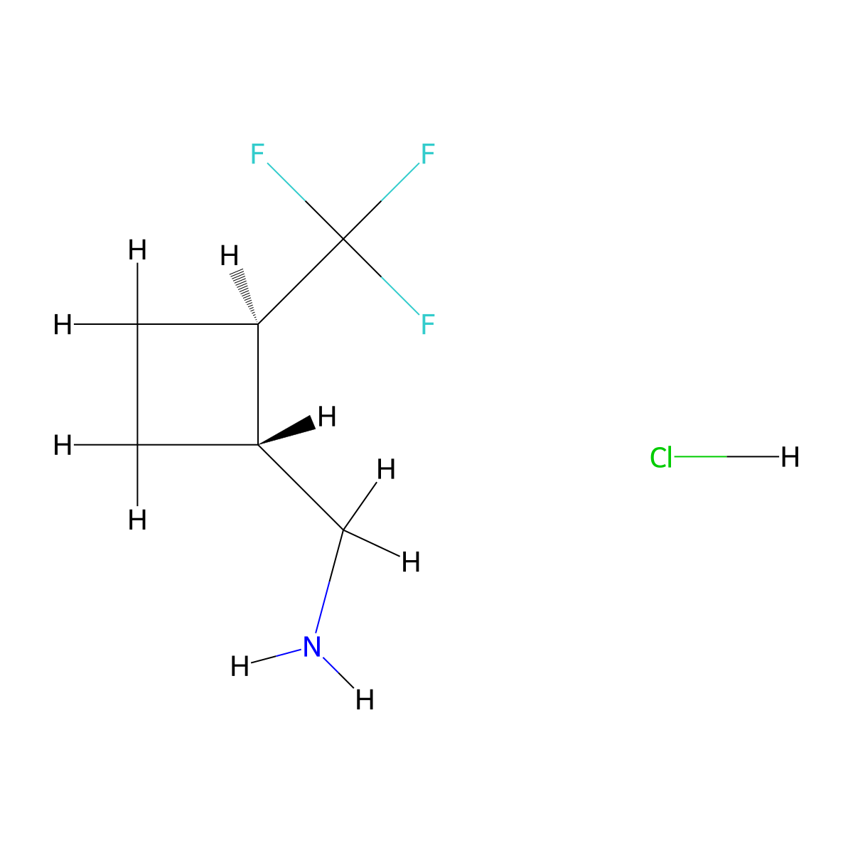 [(1R,2R)-2-(Trifluoromethyl)cyclobutyl]methanamine;hydrochloride molecular structure, CAS 2460740-25-2