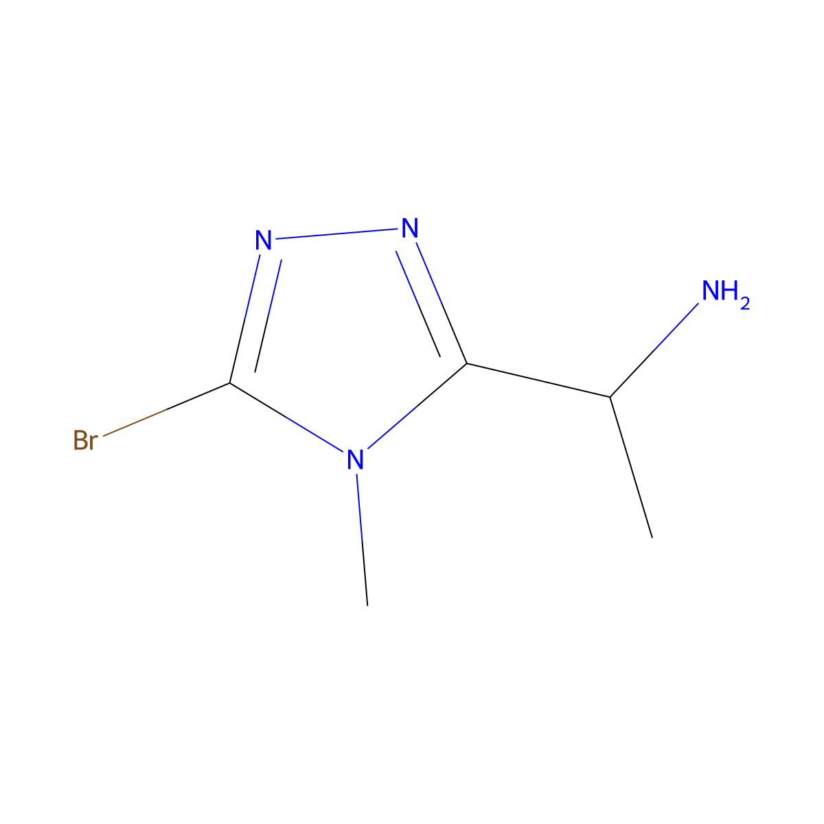 (1S)-1-(5-bromo-4-methyl-4H-1,2,4-triazol-3-yl)ethan-1-amine molecular structure, CAS 2460740-26-3