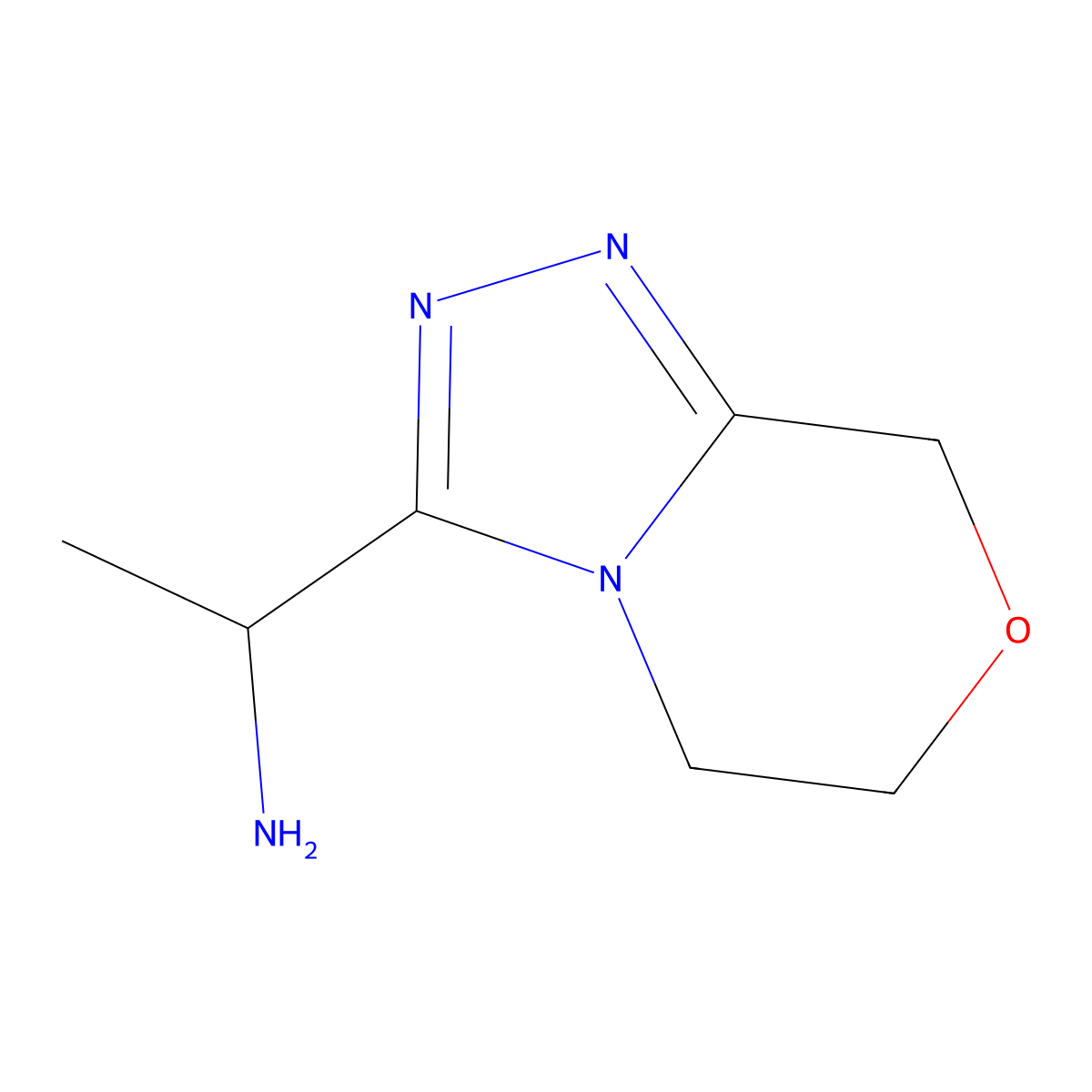 (1S)-1-{5H,6H,8H-[1,2,4]triazolo[3,4-c][1,4]oxazin-3-yl}ethan-1-amine molecular structure, CAS 2460740-36-5