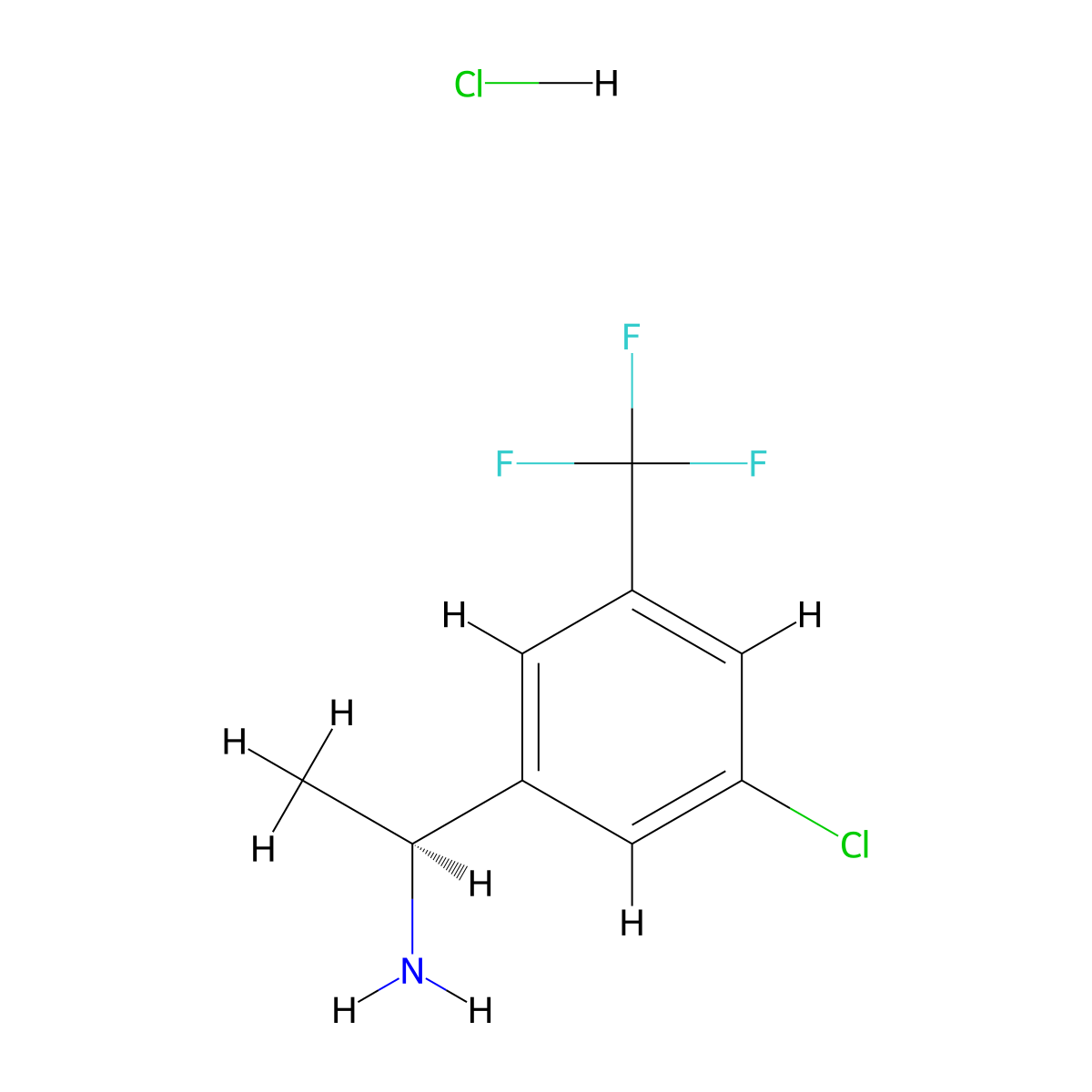 (1S)-1-[3-Chloro-5-(trifluoromethyl)phenyl]ethanamine;hydrochloride molecular structure, CAS 2460740-51-4