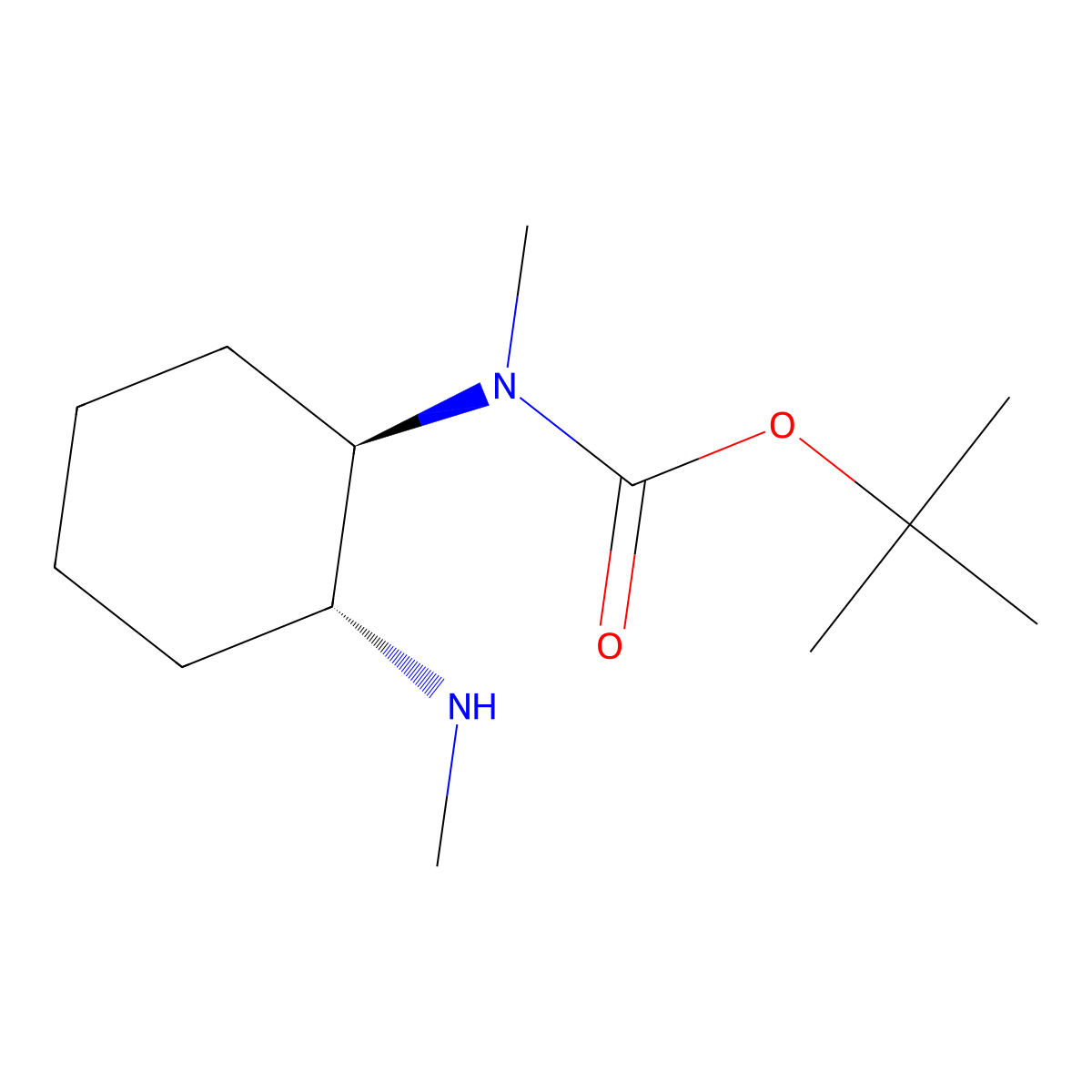 rac-tert-butylN-methyl-N-[(1R,2R)-2-(methylamino)cyclohexyl]carbamate,trans molecular structure, CAS 2460740-55-8
