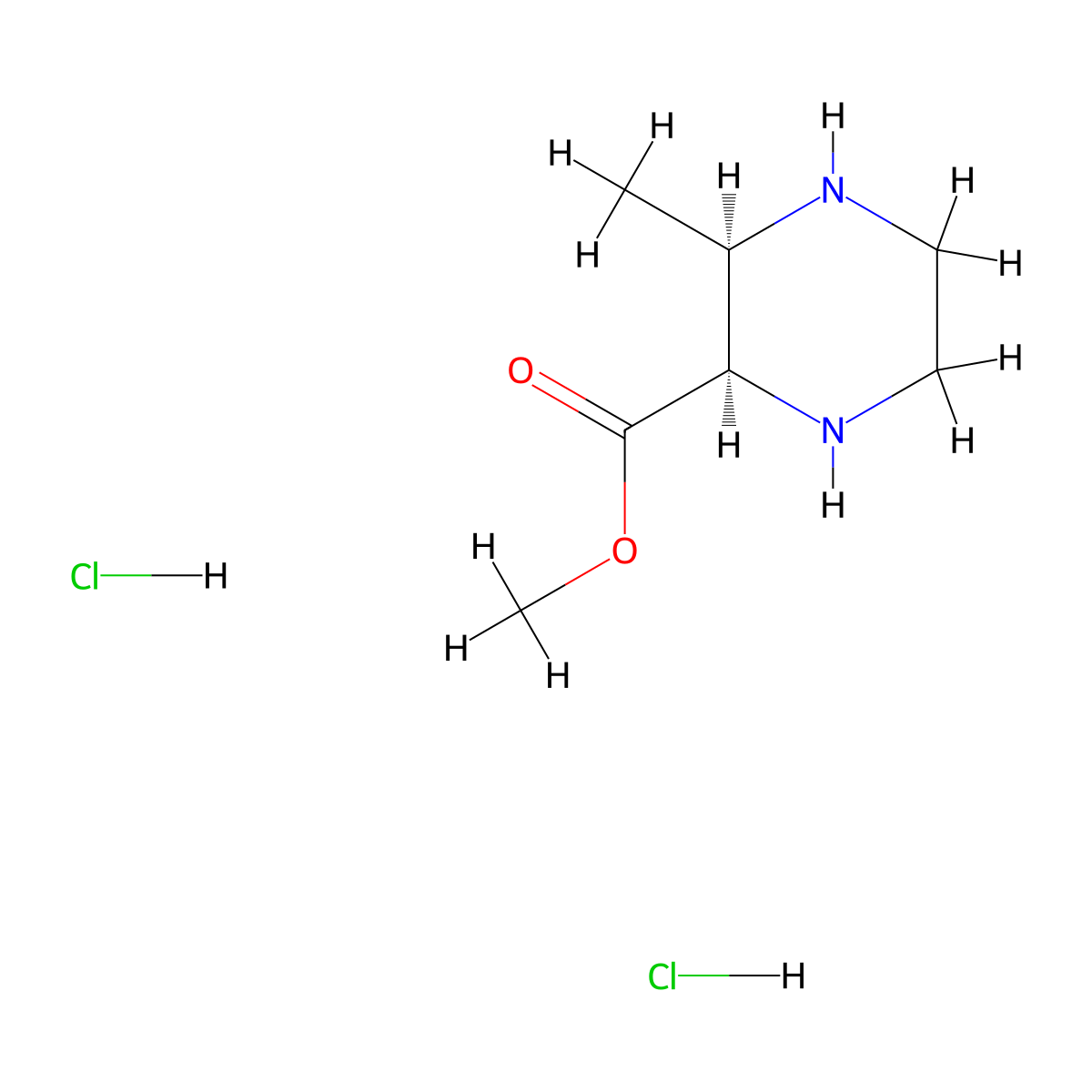 rac-methyl(2R,3R)-3-methylpiperazine-2-carboxylatedihydrochloride,cis molecular structure, CAS 2460740-57-0