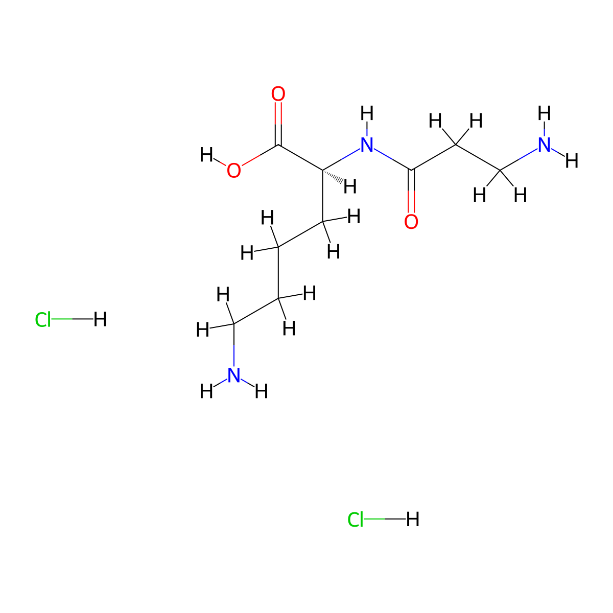 (2S)-6-amino-2-(3-aminopropanamido)hexanoic acid dihydrochloride molecular structure, CAS 2460740-61-6