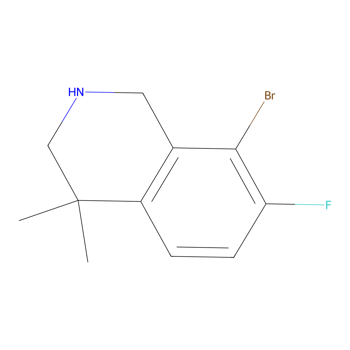 8-Bromo-7-fluoro-4,4-dimethyl-1,2,3,4-tetrahydroisoquinoline molecular structure, CAS 2460748-58-5