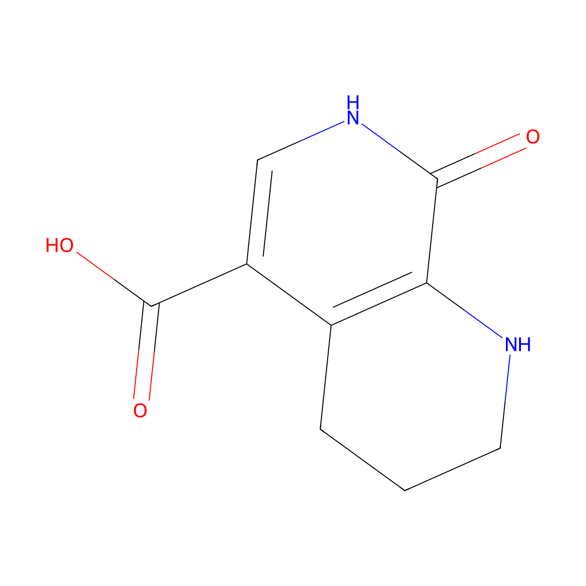 8-Hydroxy-1,2,3,4-tetrahydro-1,7-naphthyridine-5-carboxylic acid molecular structure, CAS 2460748-62-1